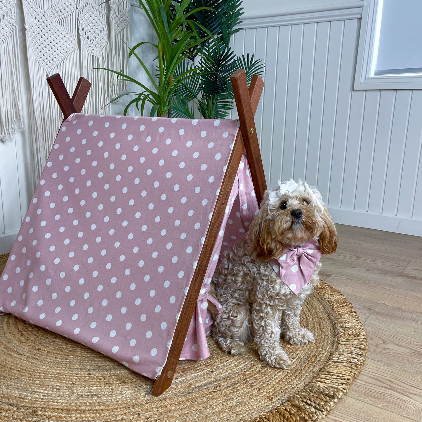 Harlow Pink Polka Puppy Tent