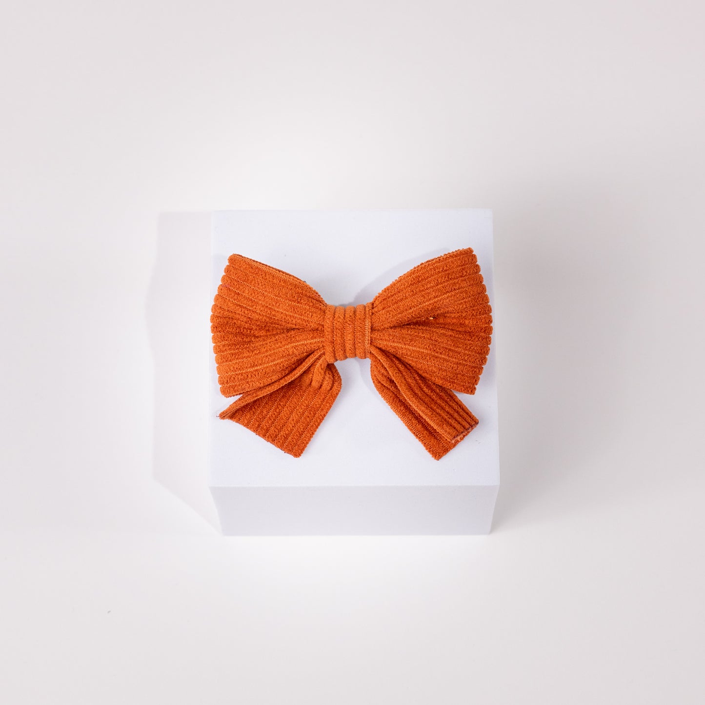 Hadley Luxury Rusty Orange Corduroy Sailor Bow