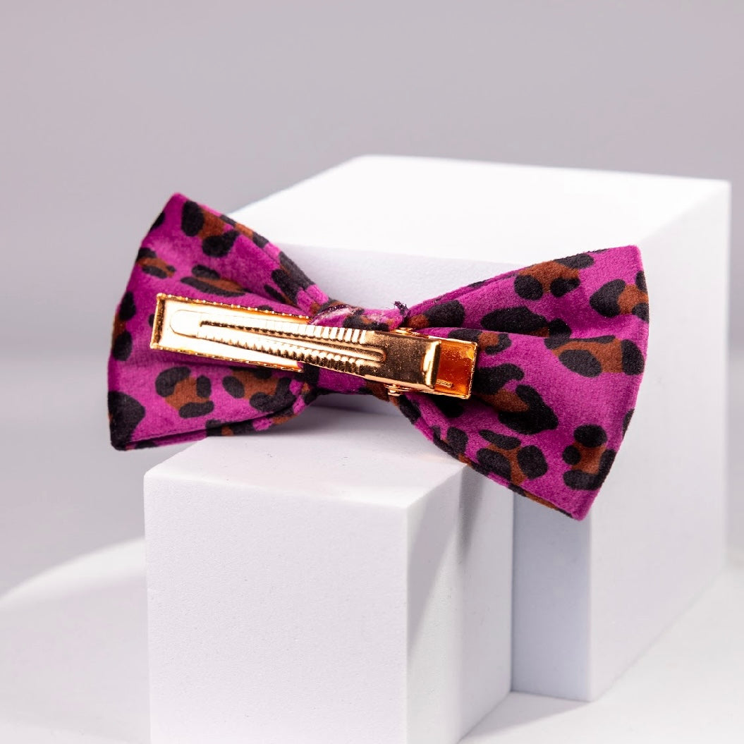 Georgie Luxury Pink/Purple Leopard Velvet Harness Set