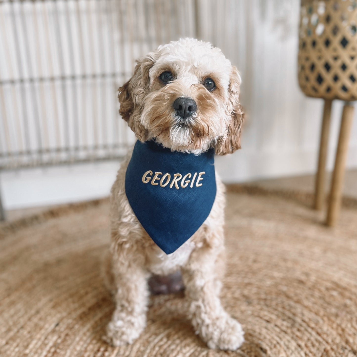 personalised blue dog bandana