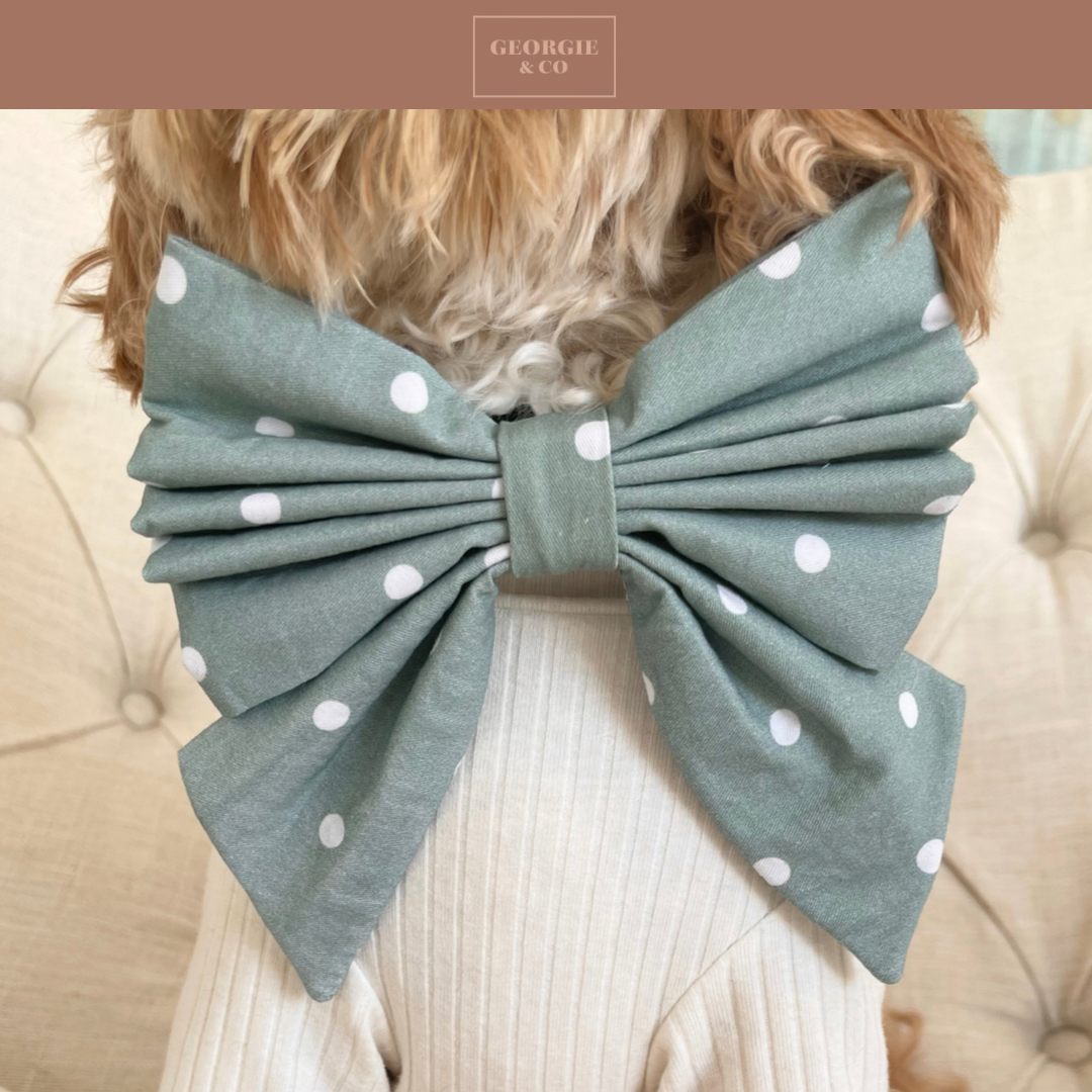Mika Blue Polka Dot Sailor Bow