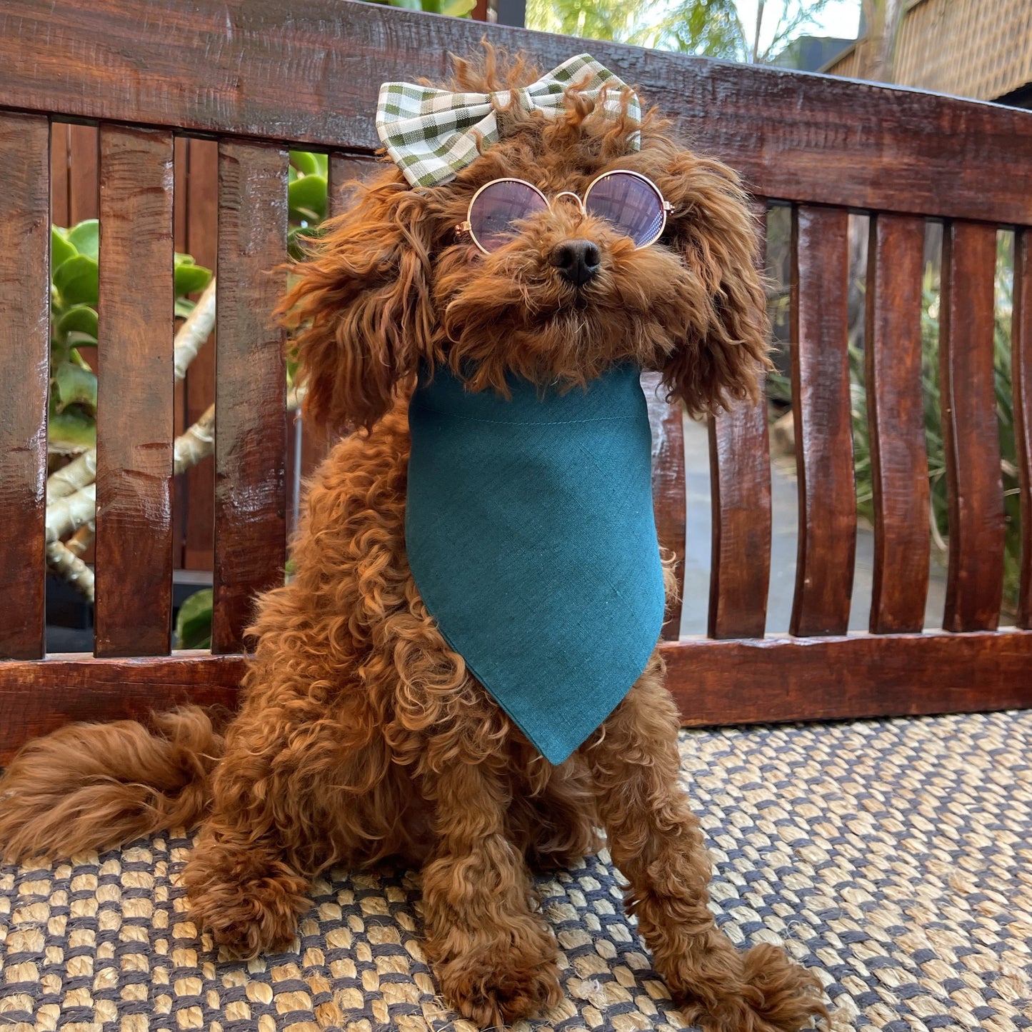 linen dog bandana
