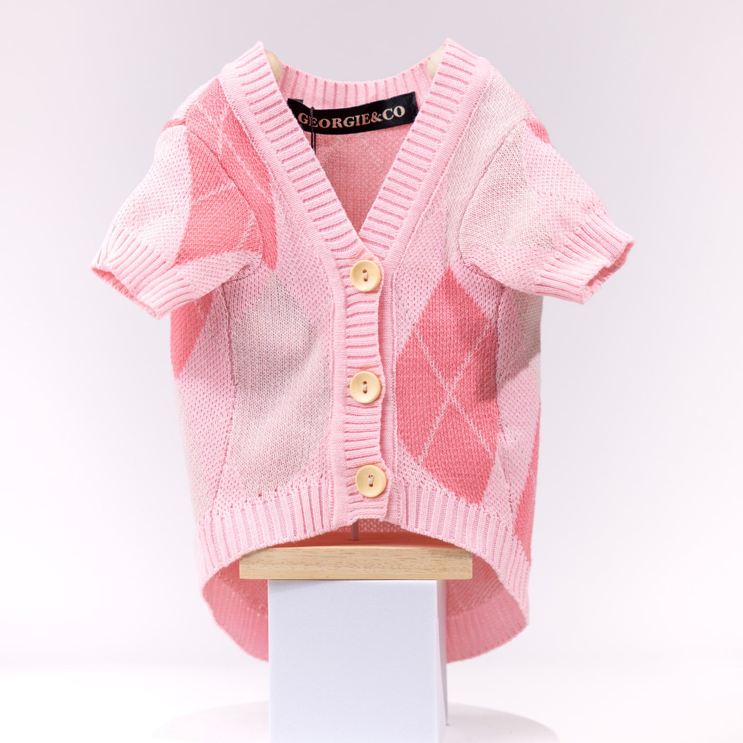 Gigi Pink Personalised Dog Cardigan