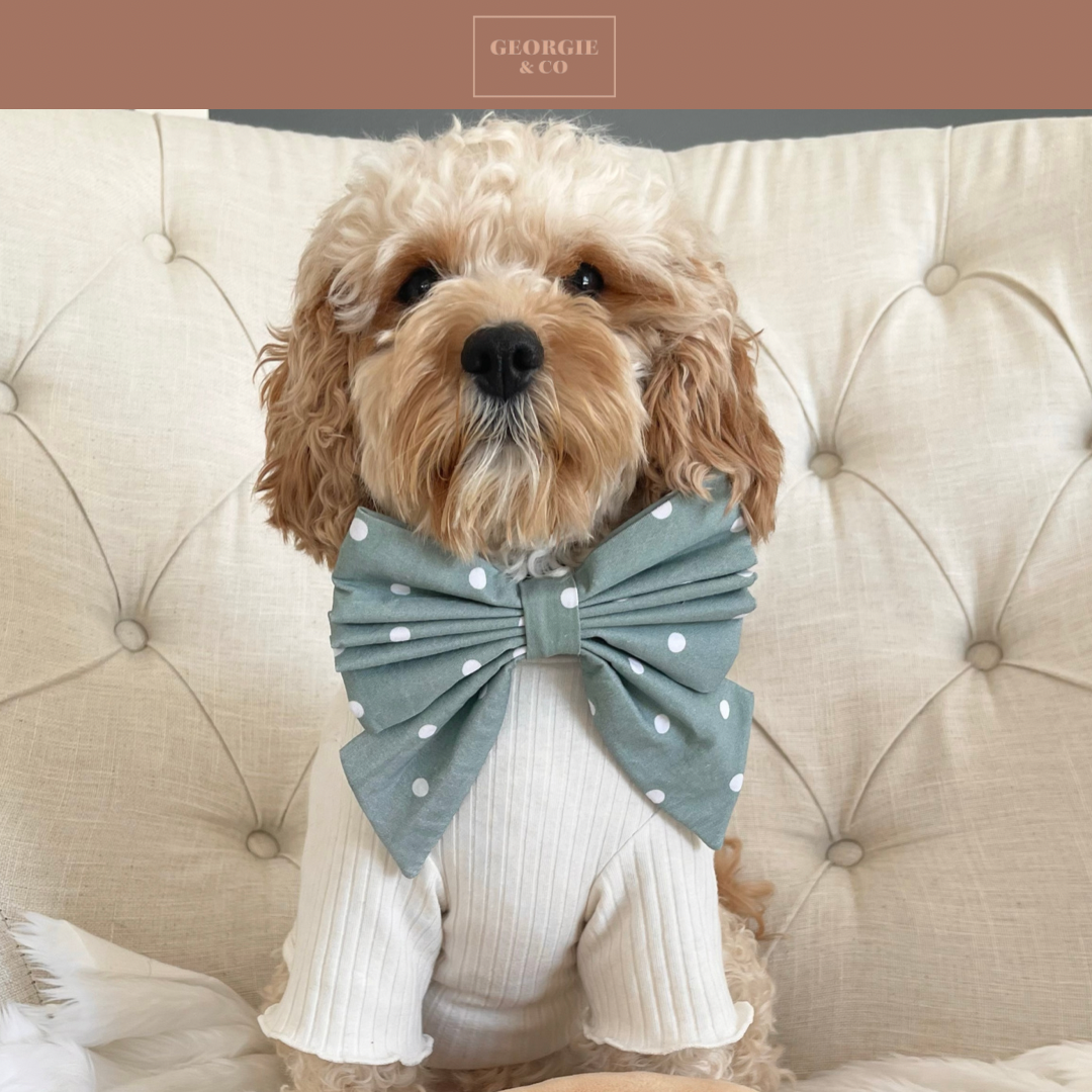 Mika Blue Polka Dot Sailor Bow