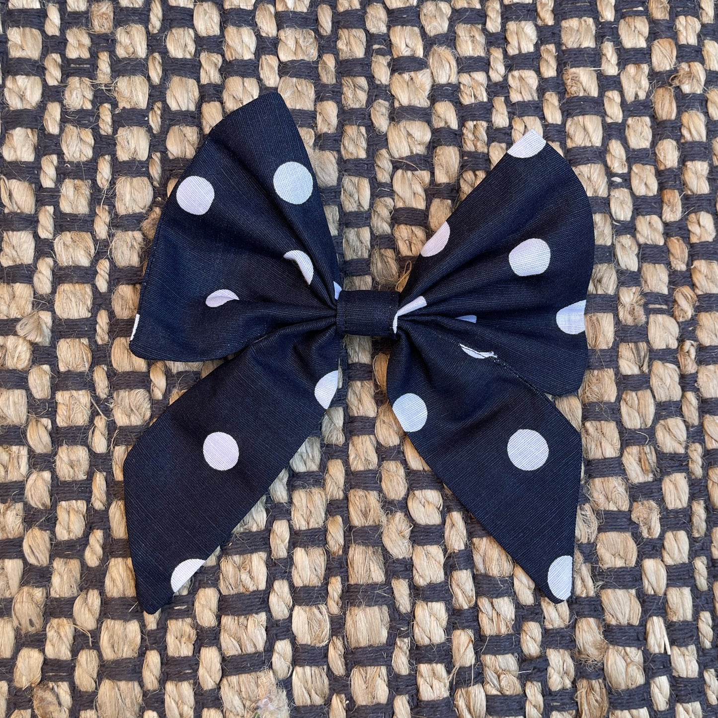 Elora Navy Polka Dot Over the Collar Bow