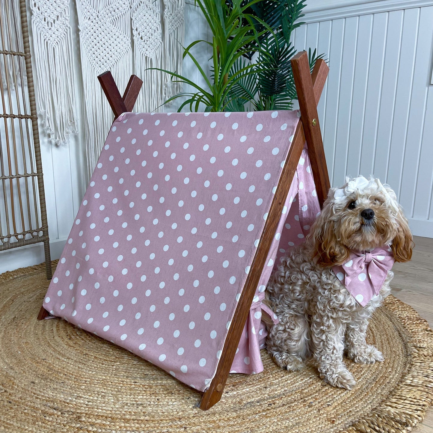 Harlow Pink Polka Puppy Tent