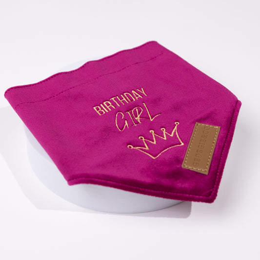 Layla Birthday Fuchsia Velvet Bandana