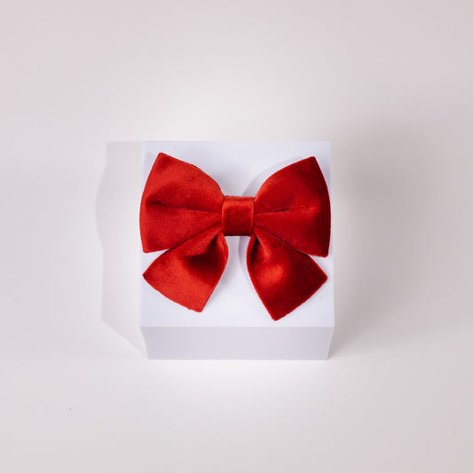 Sadie Luxury Red Velvet Sailor Bow