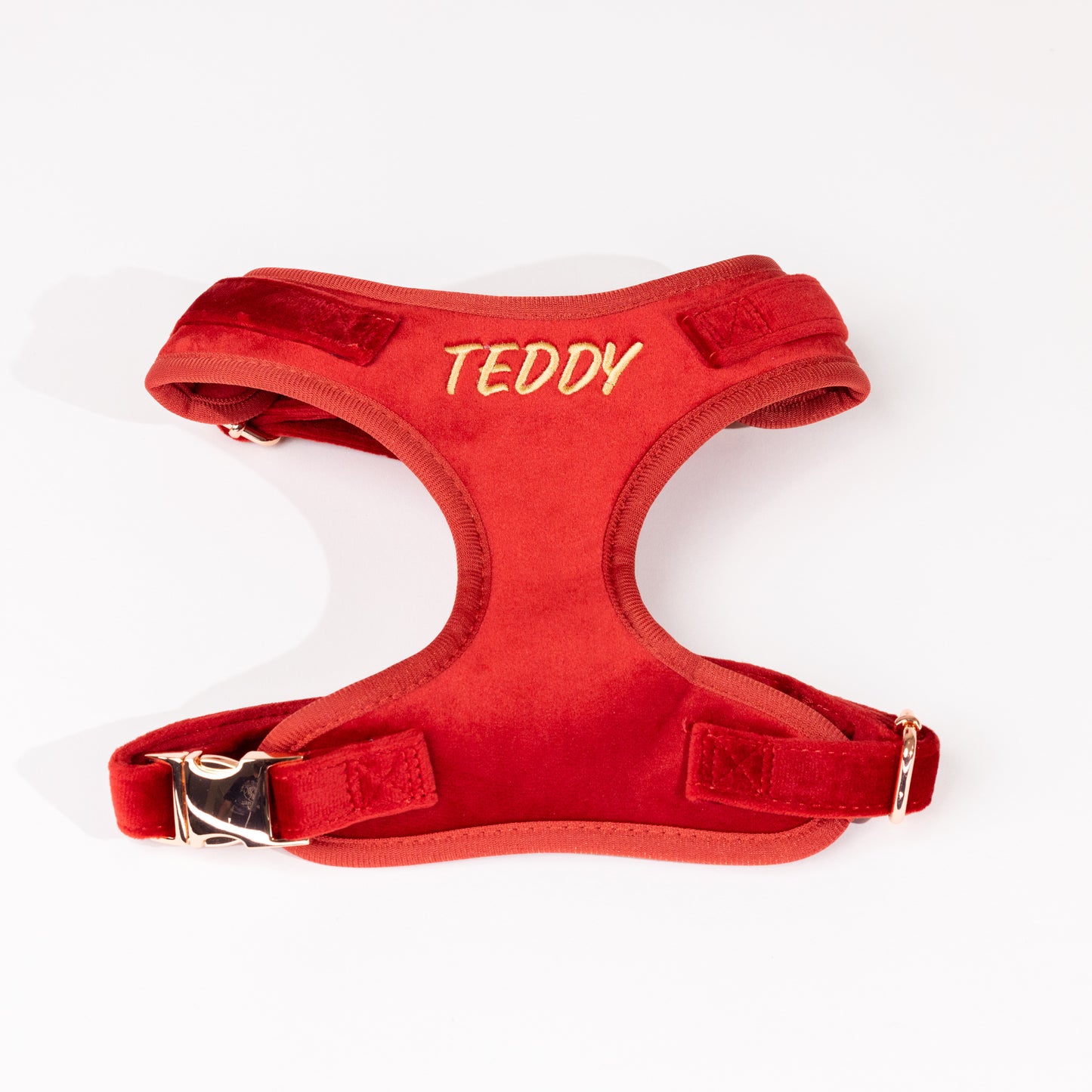 Addison Luxury Red Velvet Personalised Harness Set