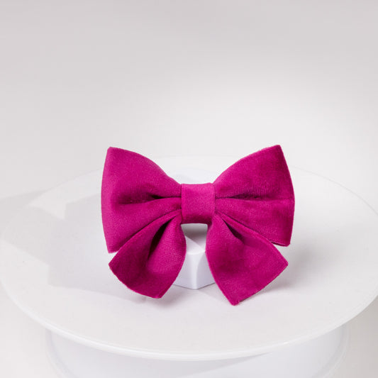 Layla Luxury Fuchsia Velvet Sailor Bow