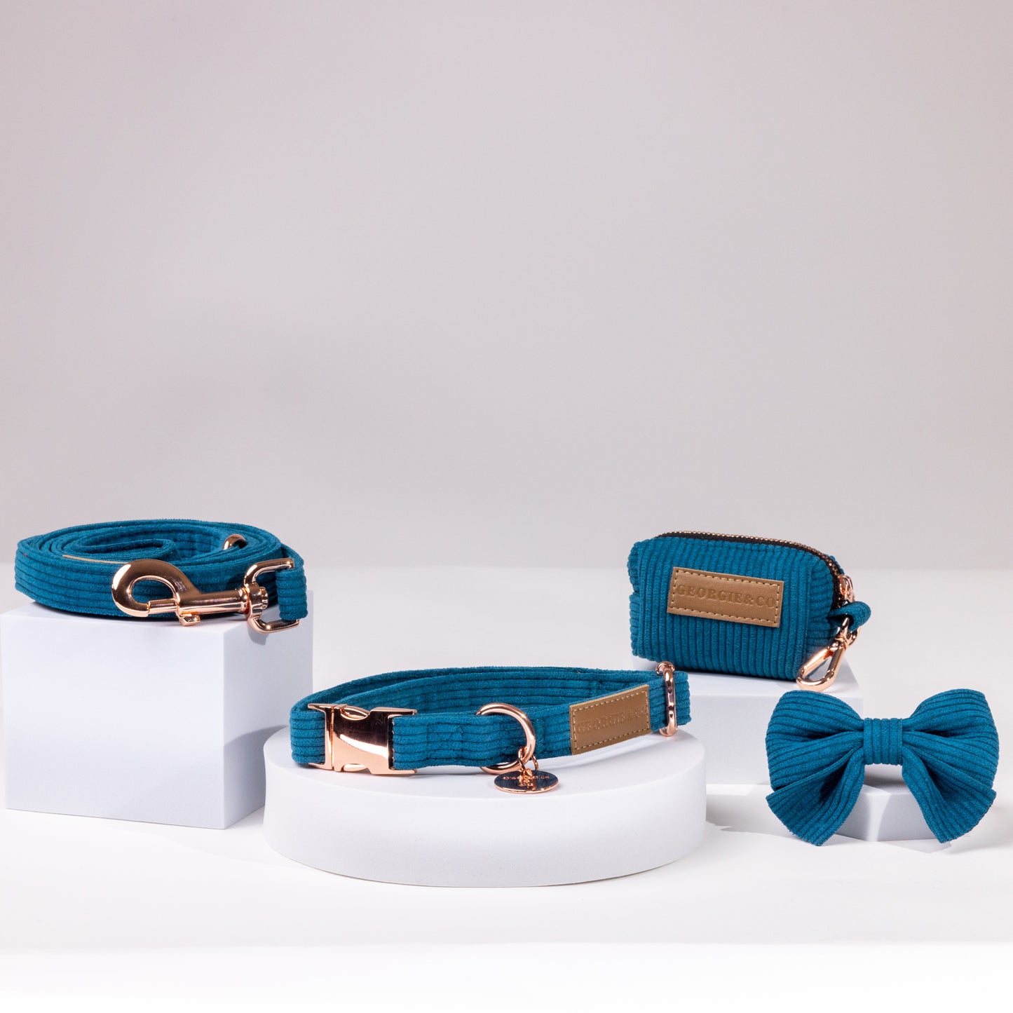 Barkley Luxury Blue Corduroy Collar Set