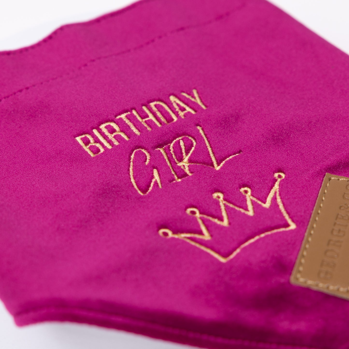 Layla Birthday Fuchsia Velvet Bandana