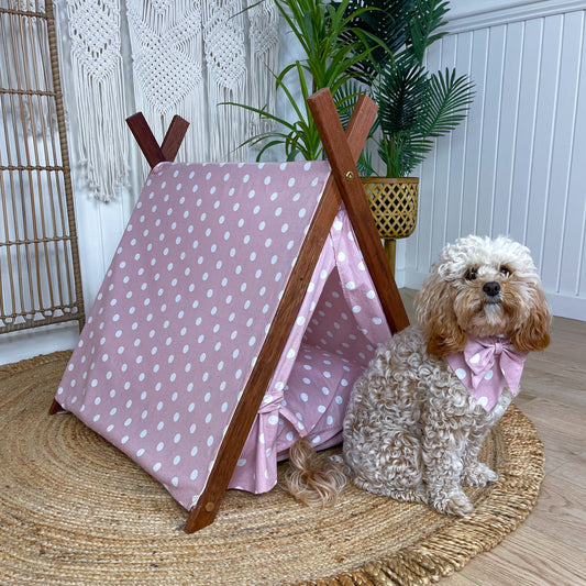 Harlow Pink Polka Puppy Tent