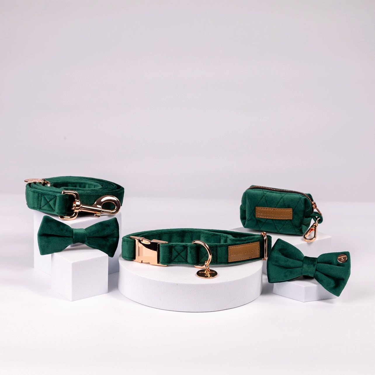 Frankie Luxury Green Velvet Harness Set