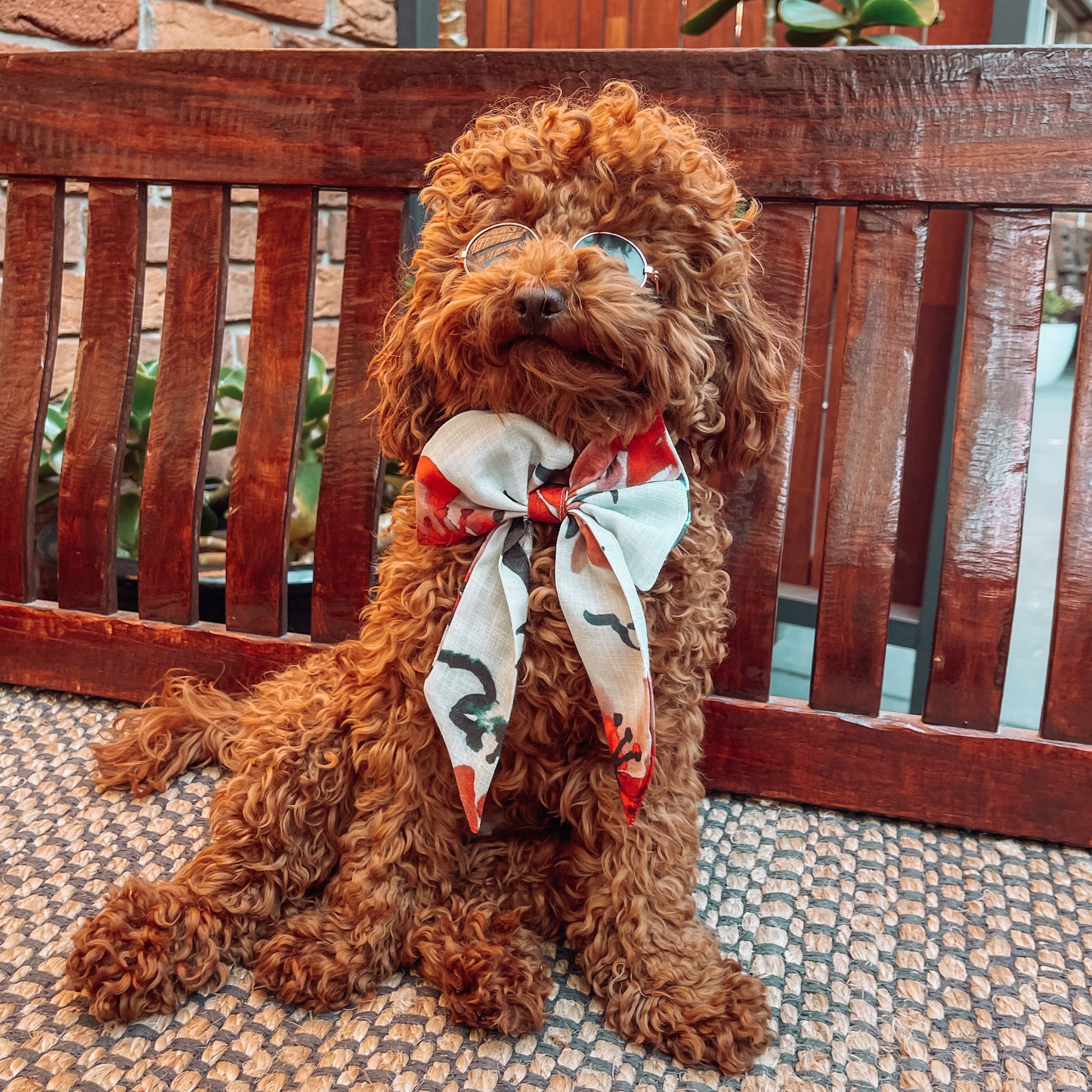 floral puppy sailor bow tie