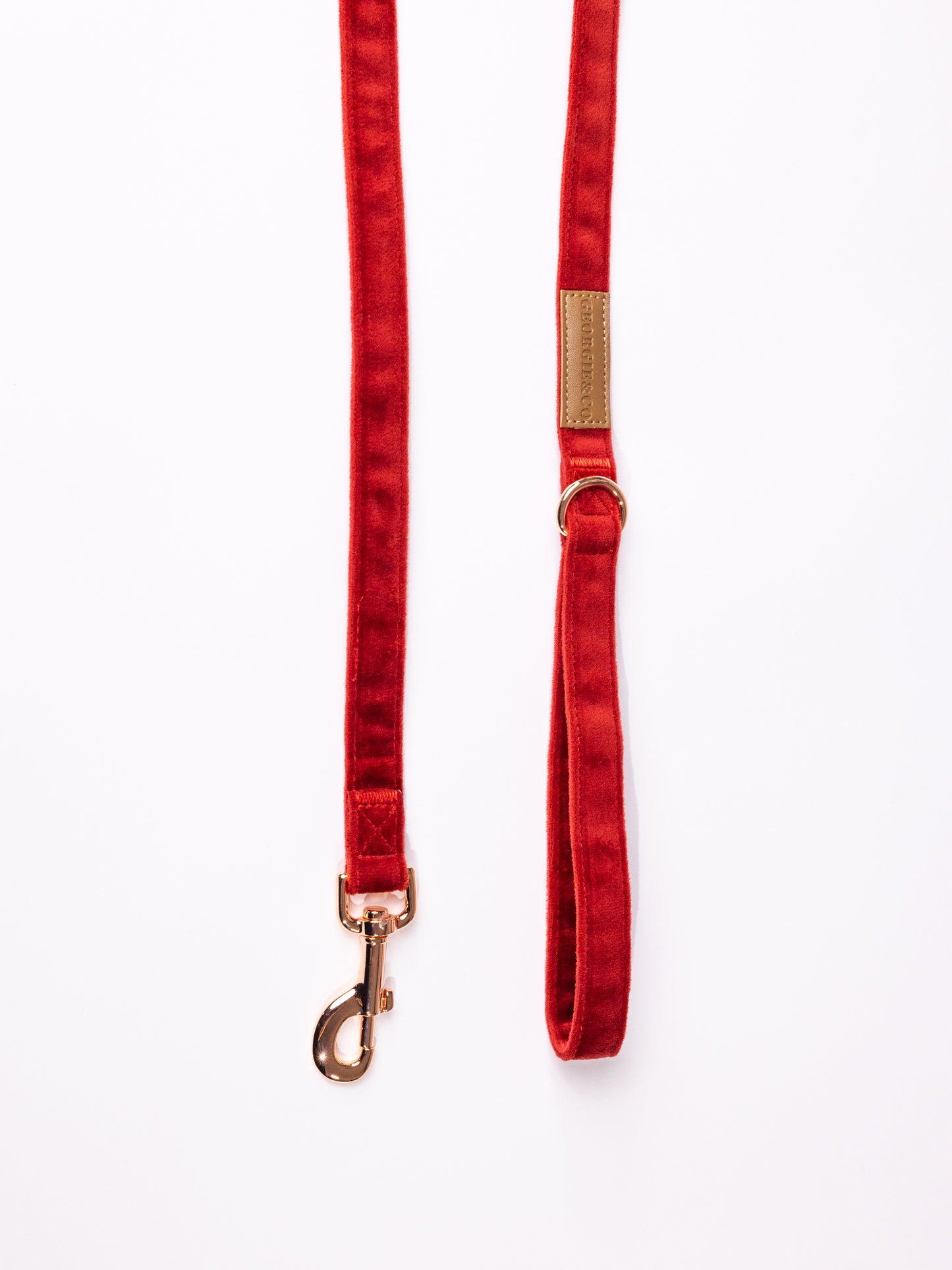 Sadie Luxury Red Velvet Personalised Harness Set with Leather Trim