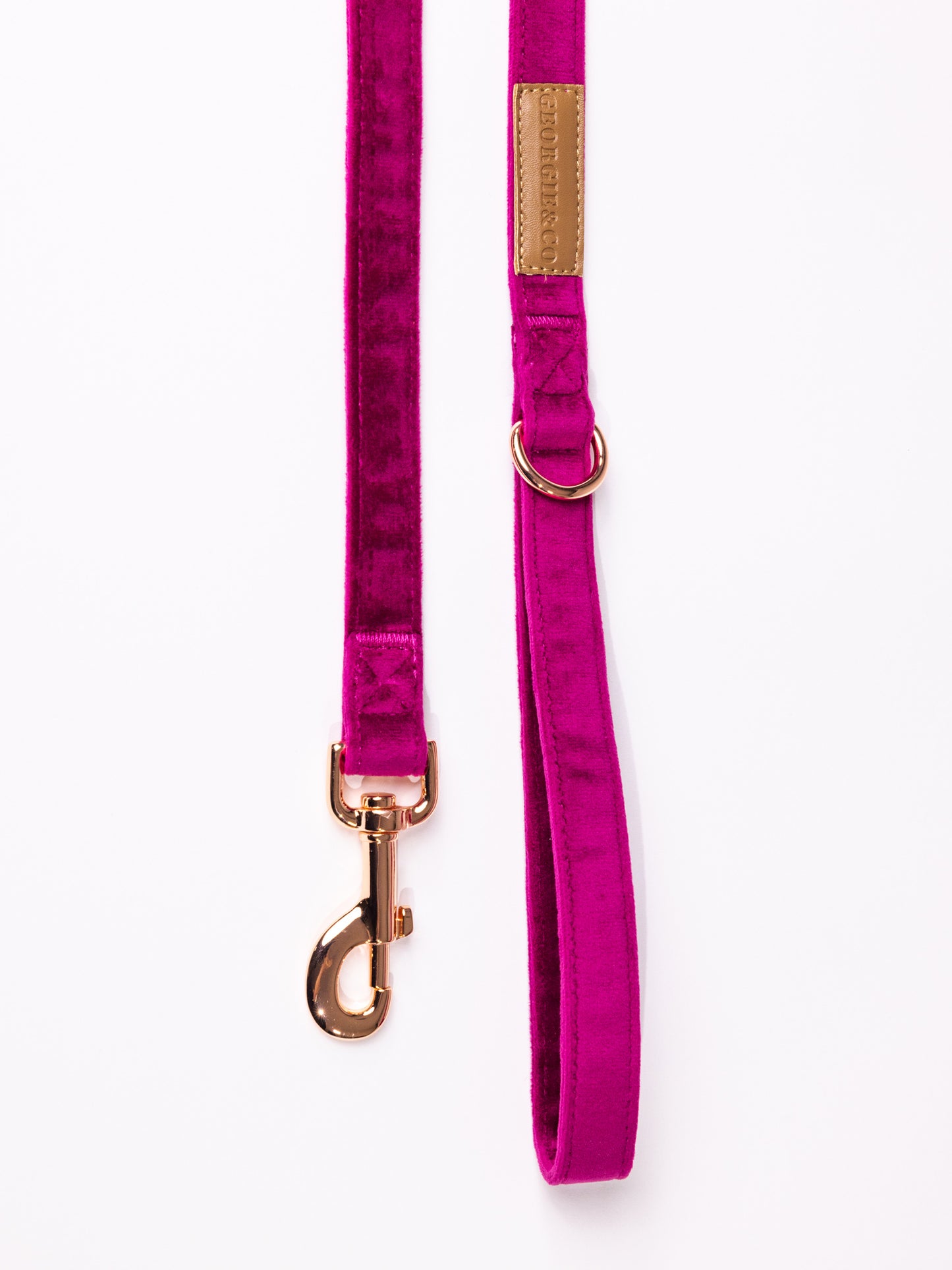 Layla Luxury Fuchsia Velvet Leash