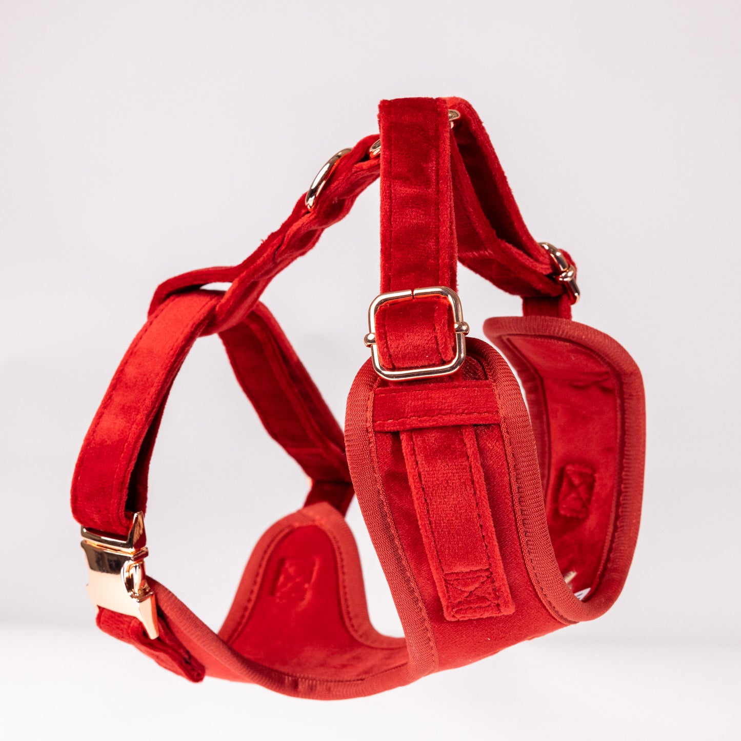 Addison Luxury Red Velvet Personalised Harness Set