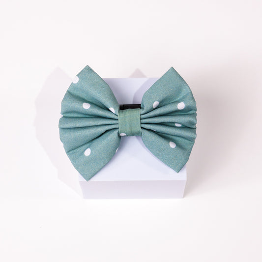 Mika Blue Polka Dot Standard Bow