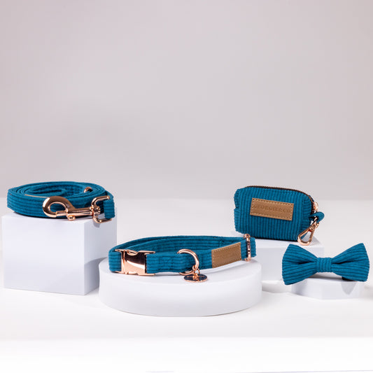 Barkley Luxury Blue Corduroy Collar Set