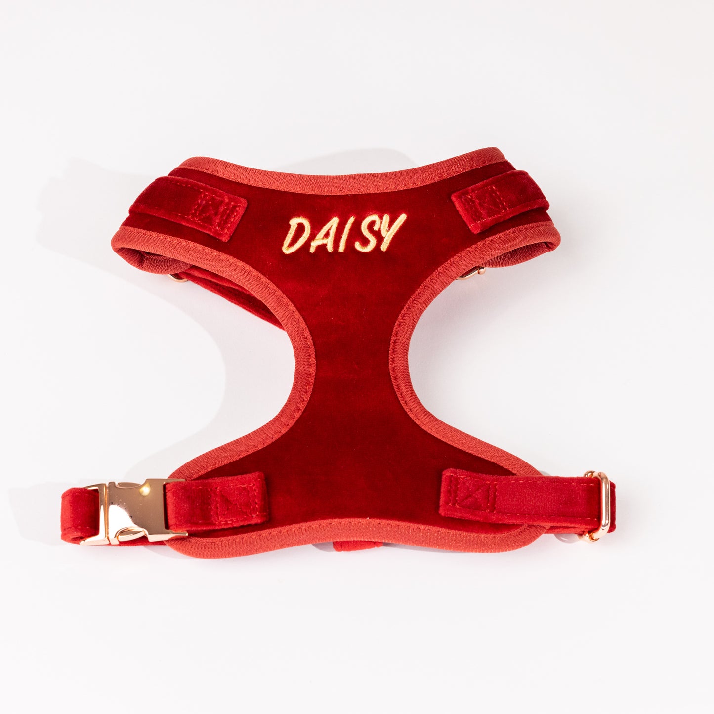 Addison Luxury Red Velvet Personalised Harness Set