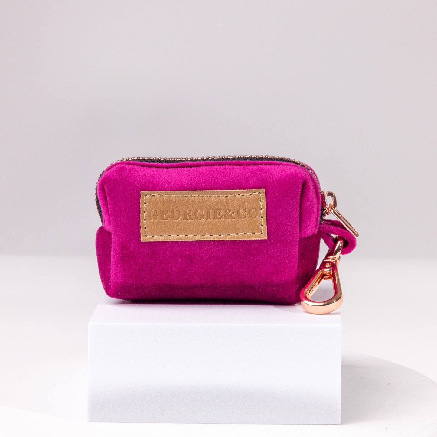 Layla Fuchsia Velvet Poop Bag