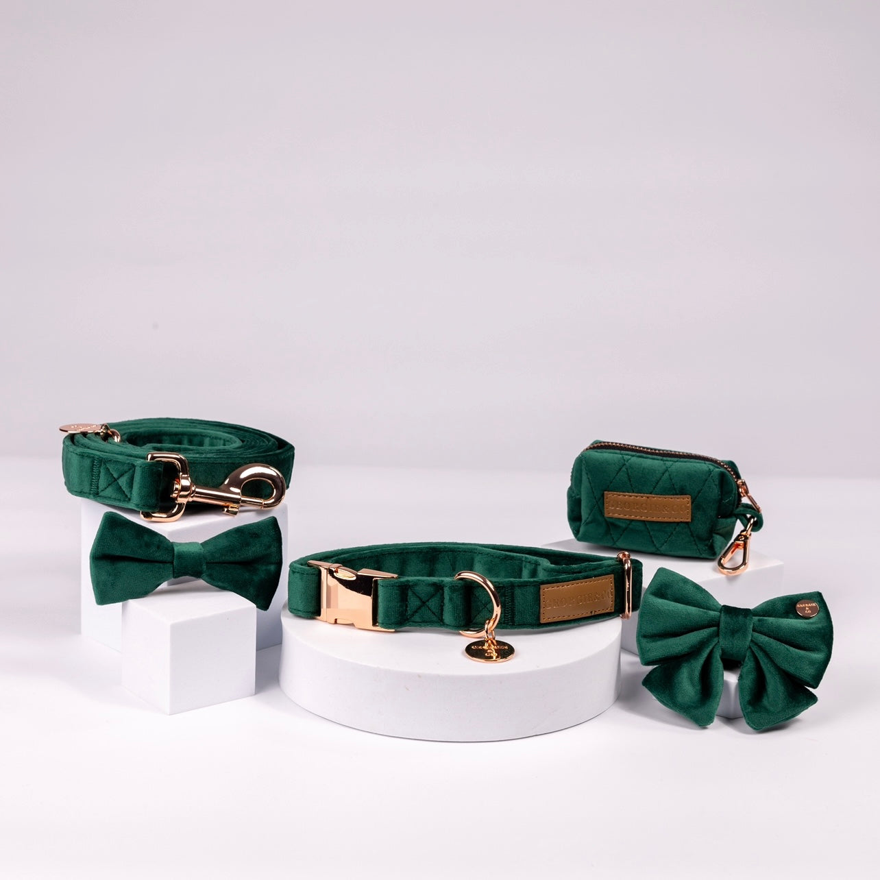 Frankie Luxury Green Velvet Harness Set