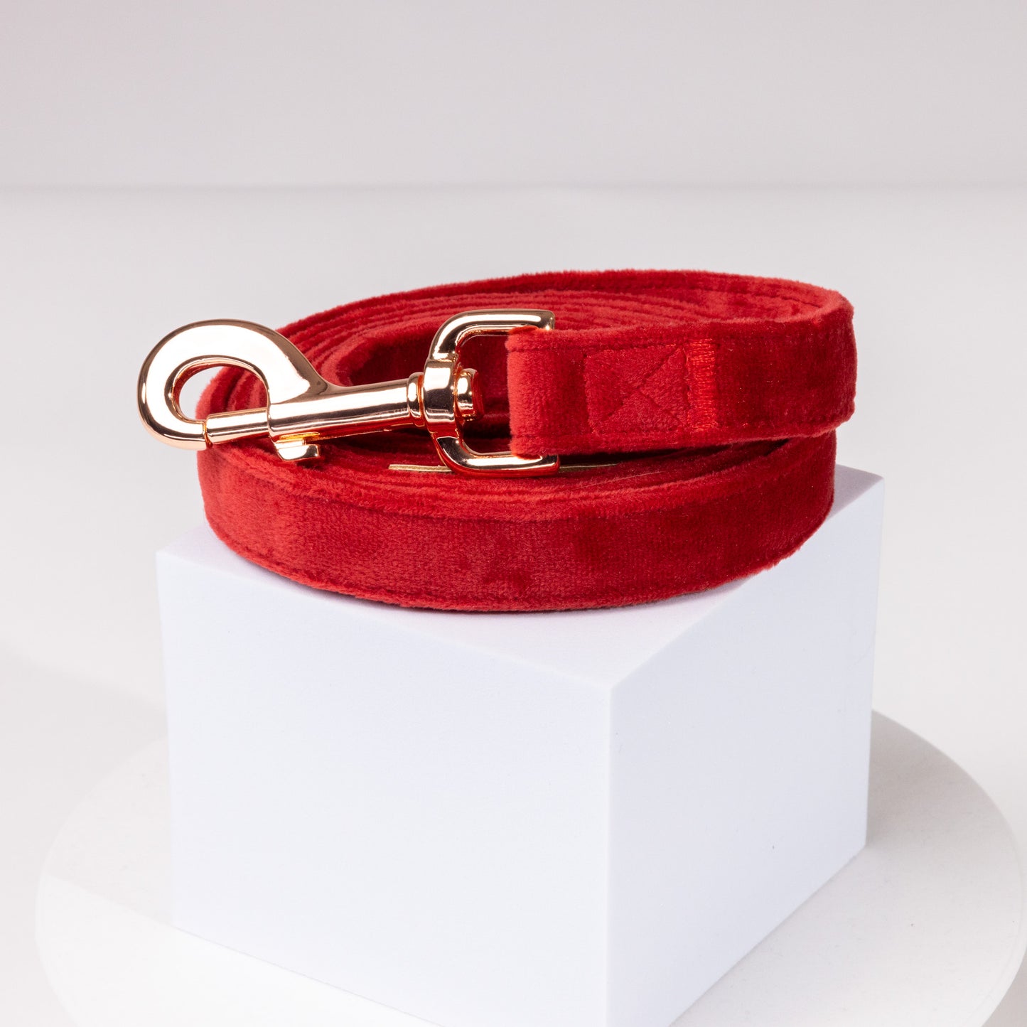 Addison Luxury Red Velvet Leash