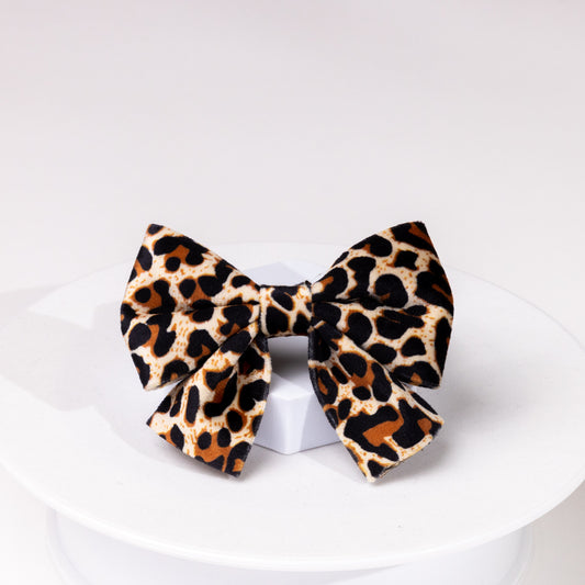 Presley Luxury Leopard Sailor Bow