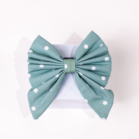 Mika Blue Polka Dot Sailor Bow