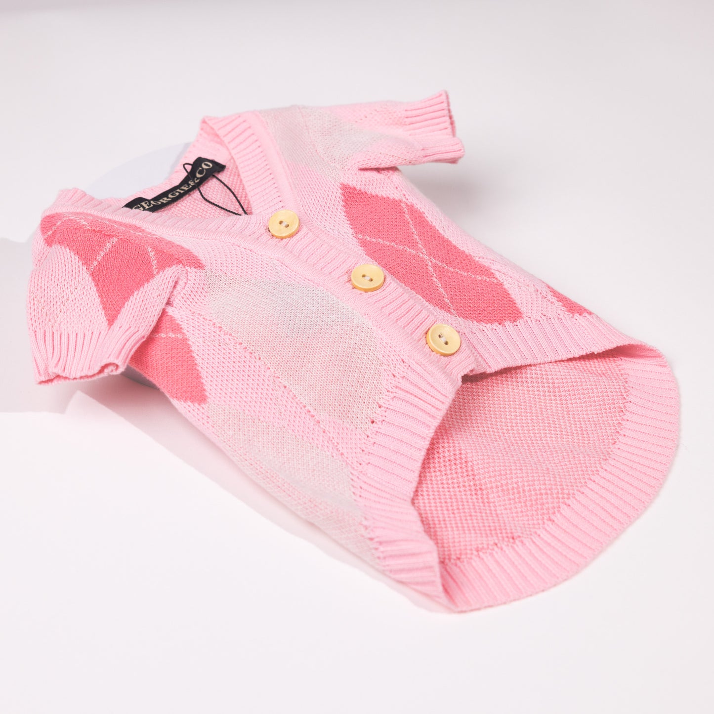 Gigi Pink Personalised Dog Cardigan